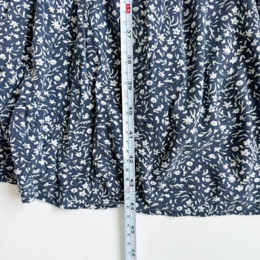 Blue Floral Sundress - Sleeveless Spaghetti Strap S - Picture 2 of 3